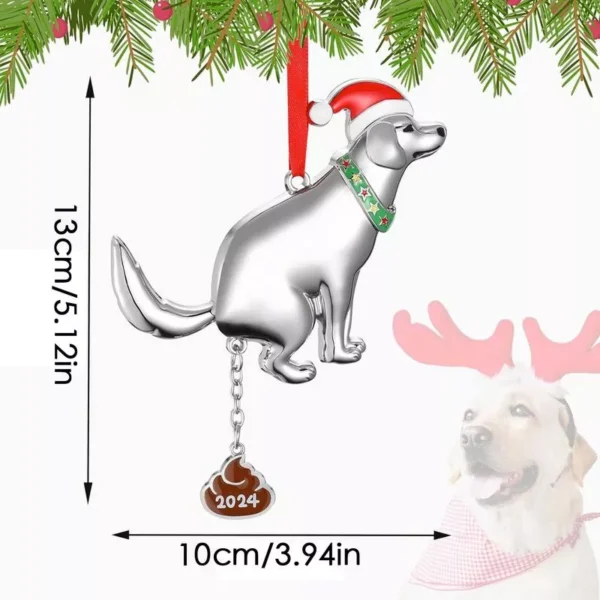 Humorous Christmas Pooping Dog Ornament - Image 4