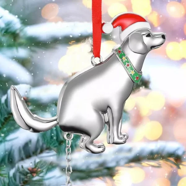 Humorous Christmas Pooping Dog Ornament - Image 2