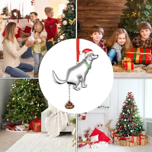 Humorous Christmas Pooping Dog Ornament - Image 3
