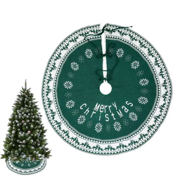 Christmas Tree Green Skirt with Snowflake Pattern - Image 5
