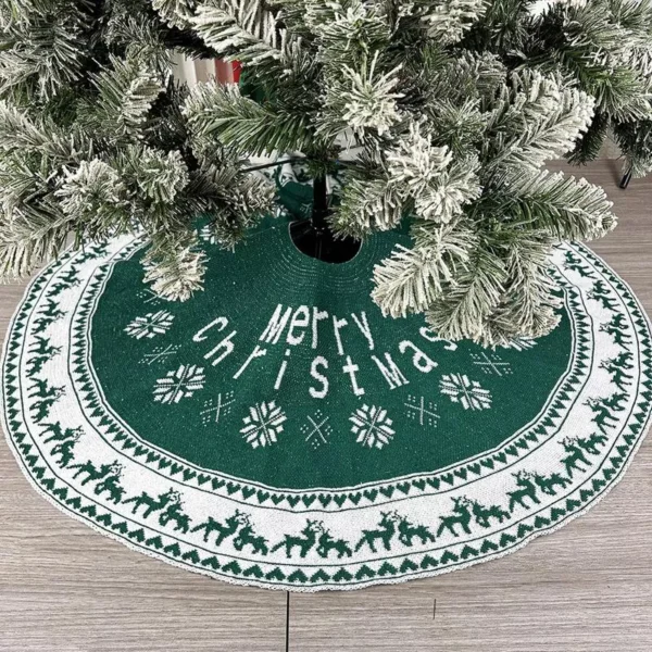 Christmas Tree Green Skirt with Snowflake Pattern - Image 2