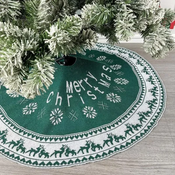 Christmas Tree Green Skirt with Snowflake Pattern - Image 3