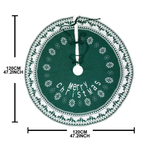 Christmas Tree Green Skirt with Snowflake Pattern - Image 6