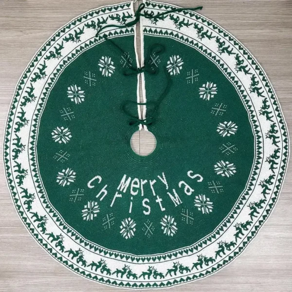 Christmas Tree Green Skirt with Snowflake Pattern