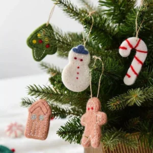 Felt Gingerbread Man Christmas Ornaments
