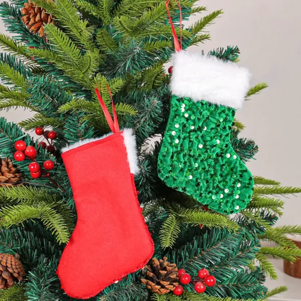 Glitter Christmas Stocking Hanging Decoration - Image 6