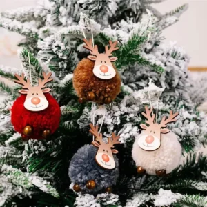 4pcs Christmas Felt Deer Pendant Hanging Ornaments