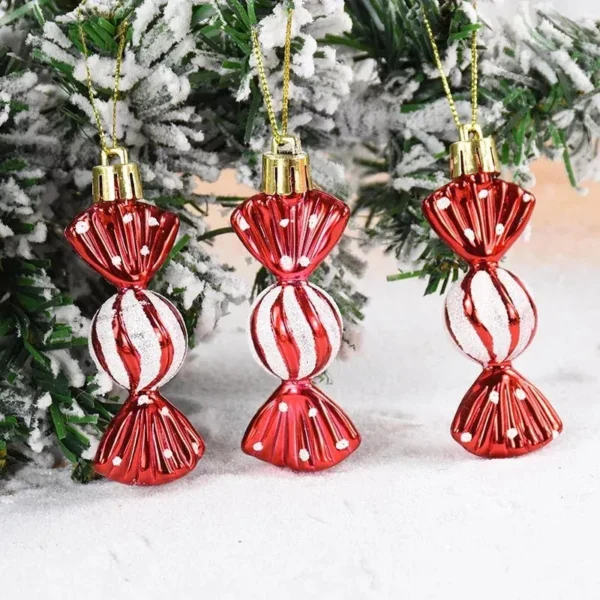 6pcs Colorful Candy Christmas Tree Ornaments