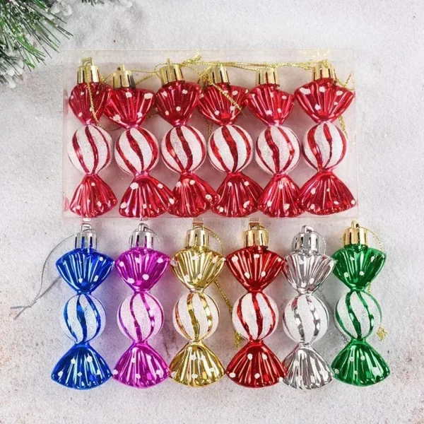 6pcs Colorful Candy Christmas Tree Ornaments - Image 5