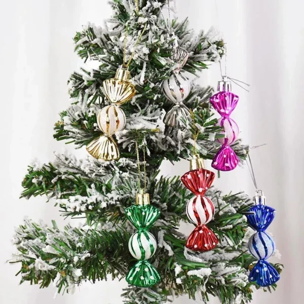 6pcs Colorful Candy Christmas Tree Ornaments - Image 3