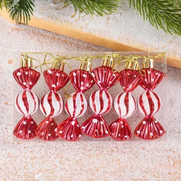 6pcs Colorful Candy Christmas Tree Ornaments - Image 6
