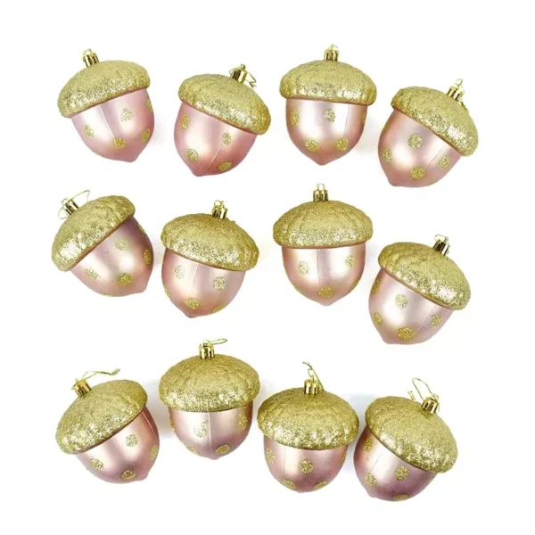 2pcs Rose Gold Pine Cone Christmas Tree Ornaments - Image 5