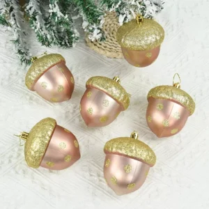 2pcs Rose Gold Pine Cone Christmas Tree Ornaments