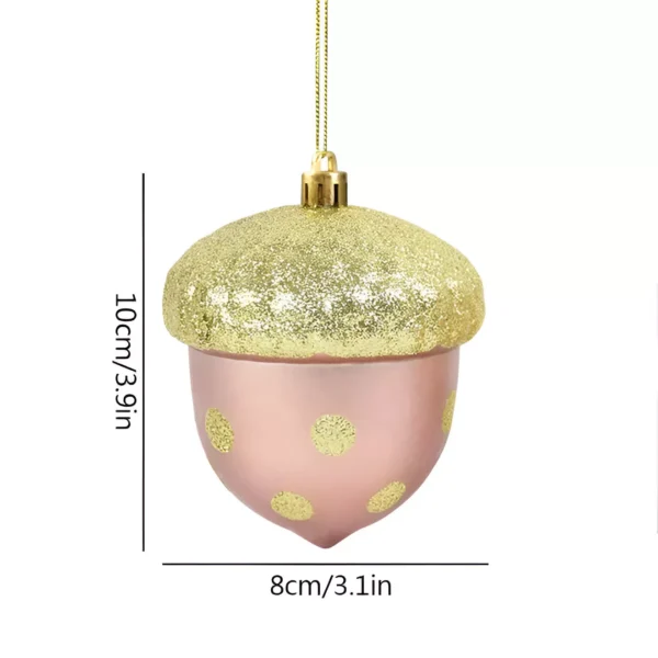 2pcs Rose Gold Pine Cone Christmas Tree Ornaments - Image 6