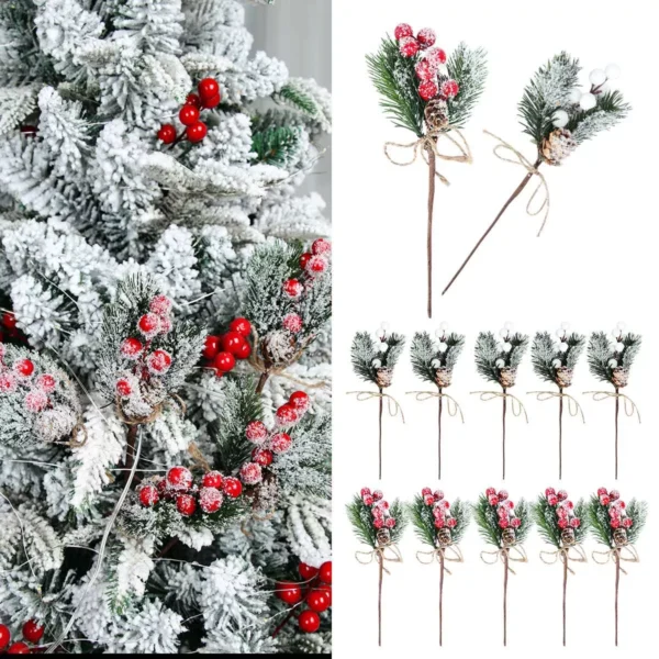 Christmas Red Berry Artificial Flower - Image 5