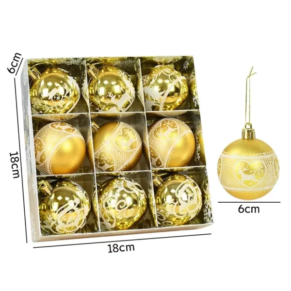 9pcs Large Golden Christmas Balls - Image 7