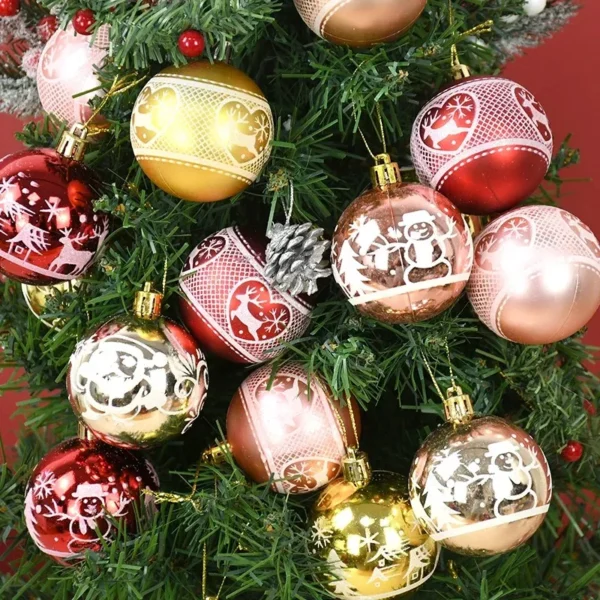 9pcs Large Golden Christmas Balls - Image 2