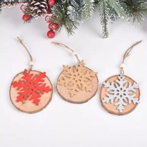 Wooden Snowflake Hanging Ornaments
