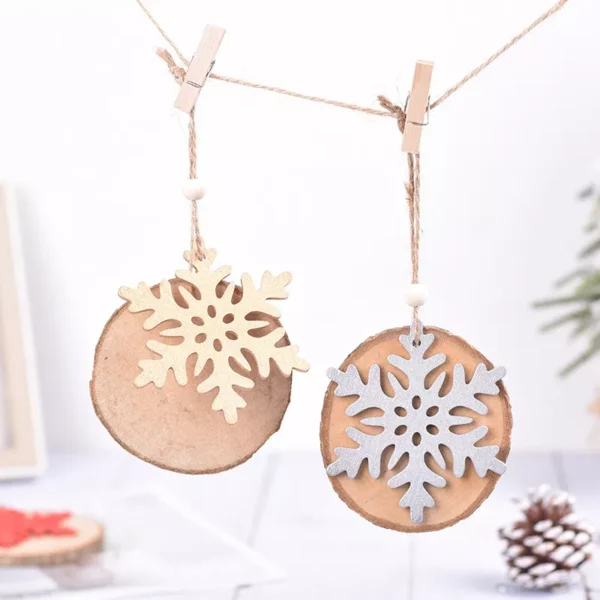 Wooden Snowflake Hanging Ornaments - Image 4