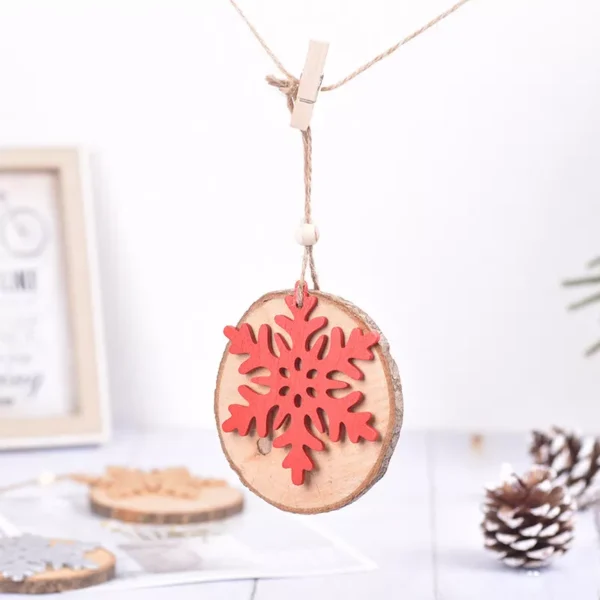 Wooden Snowflake Hanging Ornaments - Image 5