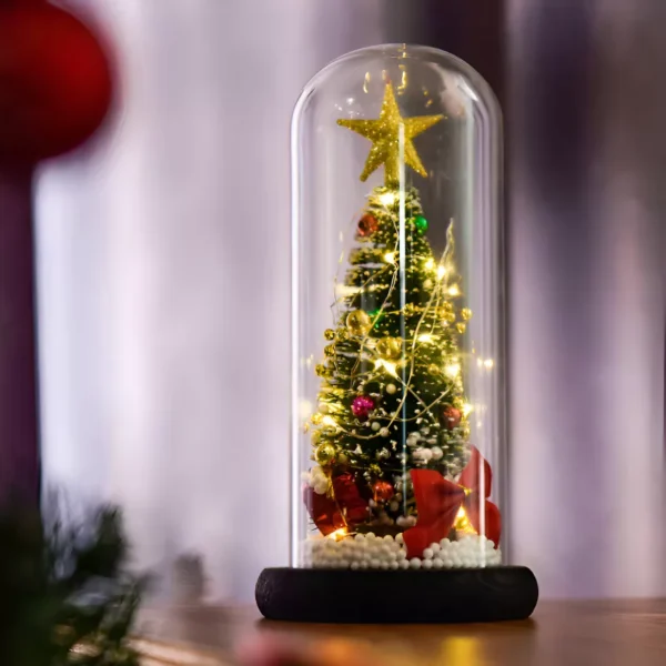 3D LED Crystal Ball Christmas Tree Night Light - Image 2