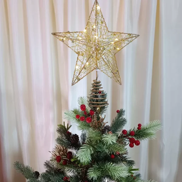 LED Copper Wire Star Tree Topper - Image 4