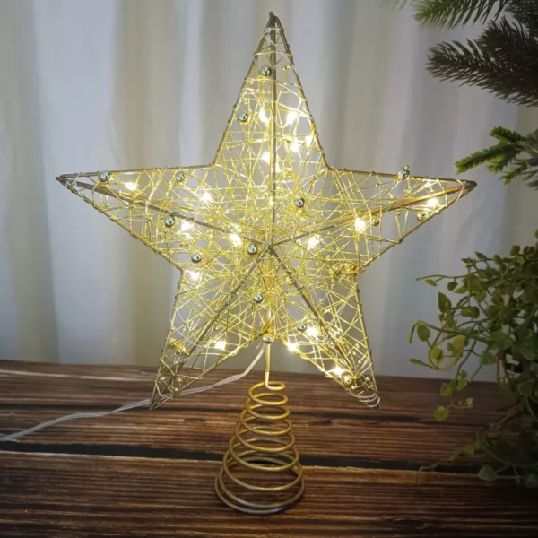 LED Copper Wire Star Tree Topper - Image 2