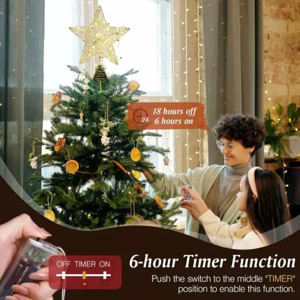 LED Copper Wire Star Tree Topper - Image 3