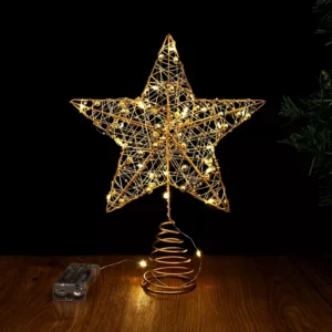 LED Copper Wire Star Tree Topper