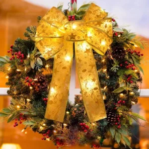 LED Bow Ribbon Christmas Tree Topper