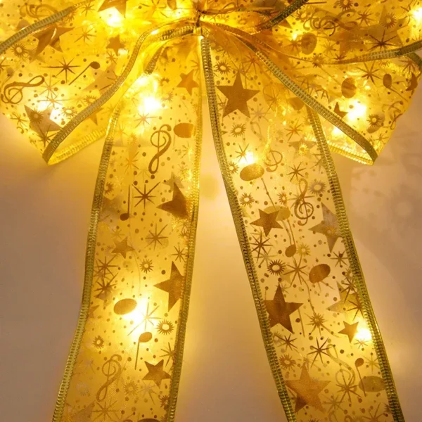 LED Bow Ribbon Christmas Tree Topper - Image 5