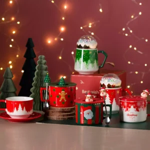 Creative Christmas Tree Mug with Lid and Spoon - Perfect Gift for Couples
