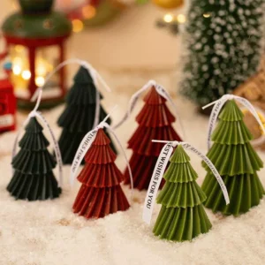Festive Spiral Christmas Tree Candles - Scented Holiday Decor for Table & Parties