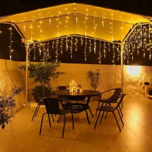 4M LED Curtain Icicle Christmas Light Fairy String Lights Garland Waterfall Outdoor Garden Decoration for Street Eaves Patio