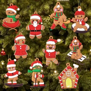 10-Pack Sport Gingerbread Man Ornaments – Festive Christmas Tree Decor