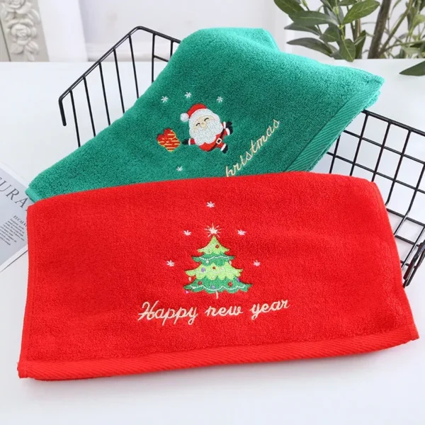 Christmas Tree Embroidered Towel Set - Image 3