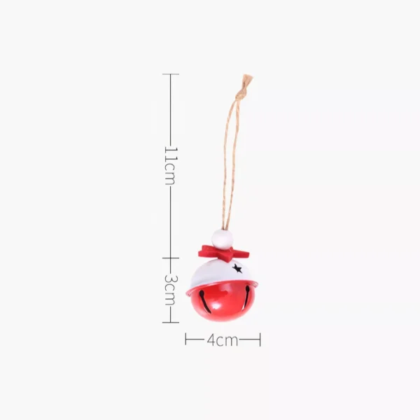 6pcs Christmas Red & White Jingle Bell Tree Ornaments - Image 6