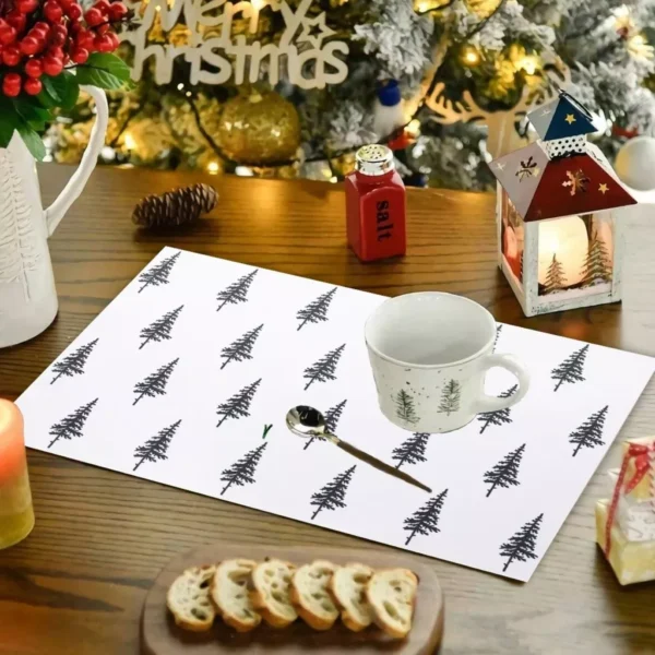Festive Christmas Tree Snowman Elk Placemat - Image 6