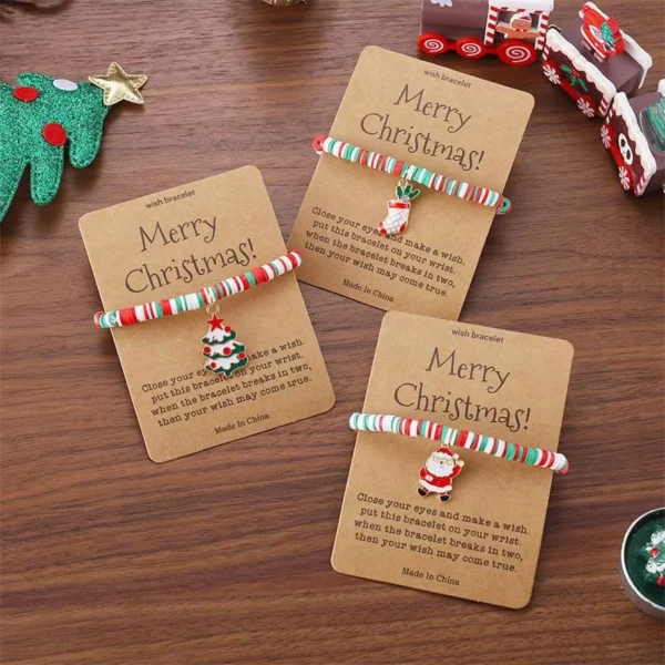 Festive Christmas Charm Bracelets with Santa, Snowman & Xmas Tree Pendants