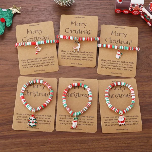 Festive Christmas Charm Bracelets with Santa, Snowman & Xmas Tree Pendants - Image 4