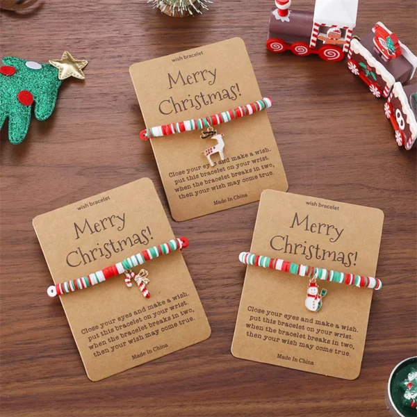 Festive Christmas Charm Bracelets with Santa, Snowman & Xmas Tree Pendants - Image 3