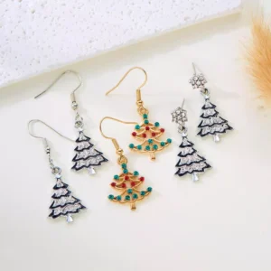 Colorful Crystal Zircon Christmas Tree & Holiday Earrings for Women