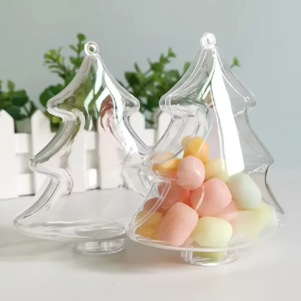 5-Pack Clear Plastic Christmas Tree Ornaments - Image 2