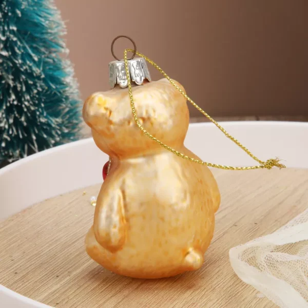 Pair of Glass Bear Christmas Tree Ornaments - Image 6