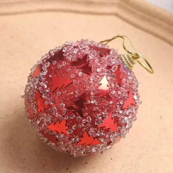 16pcs Sparkling Crystal Christmas Tree Ornaments with Sequins and Stars - Image 4