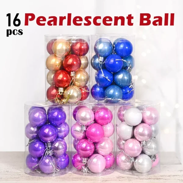 16-Piece Pearlescent Christmas Tree Ornaments Set – Shatterproof and Elegant - Image 5