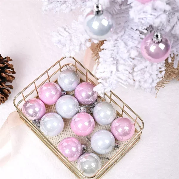 16-Piece Pearlescent Christmas Tree Ornaments Set – Shatterproof and Elegant - Image 3