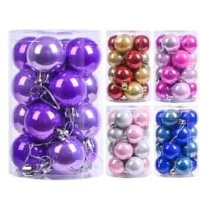 16-Piece Pearlescent Christmas Tree Ornaments Set – Shatterproof and Elegant