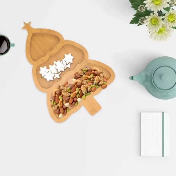 Christmas Tree Shaped Wooden Serving Tray - Image 6