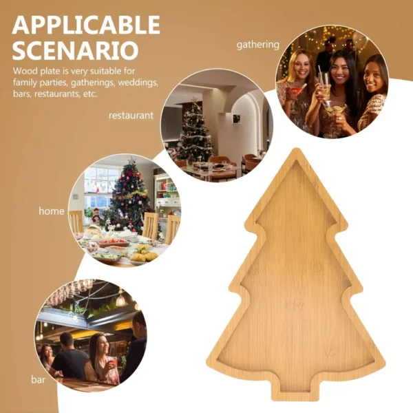 Christmas Tree Shaped Wooden Serving Tray - Image 3
